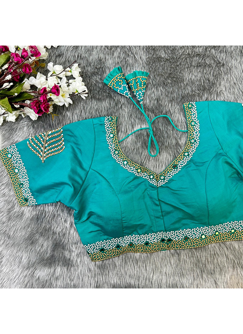 Women's Pink Banglori Silk Hand Work Readymade Blouse main image 1